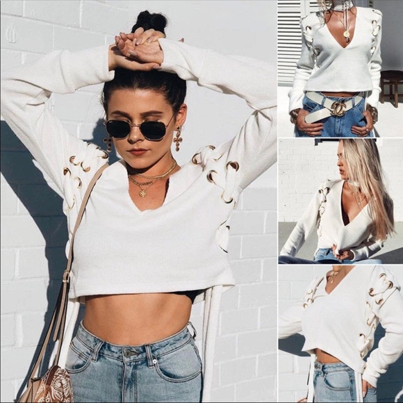 Oversized cropped sweatshirt - Picture 5 of 6